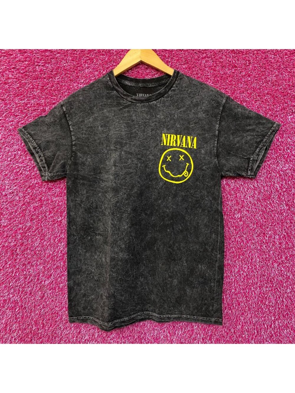 Nirvana Nevermind Dead Smiley Logo Grunge Band T-Shirt Medium